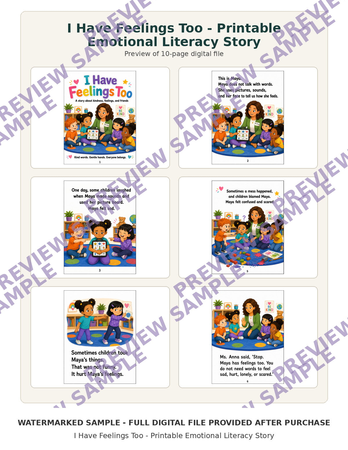 I Have Feelings Too - Printable Emotional Literacy Story