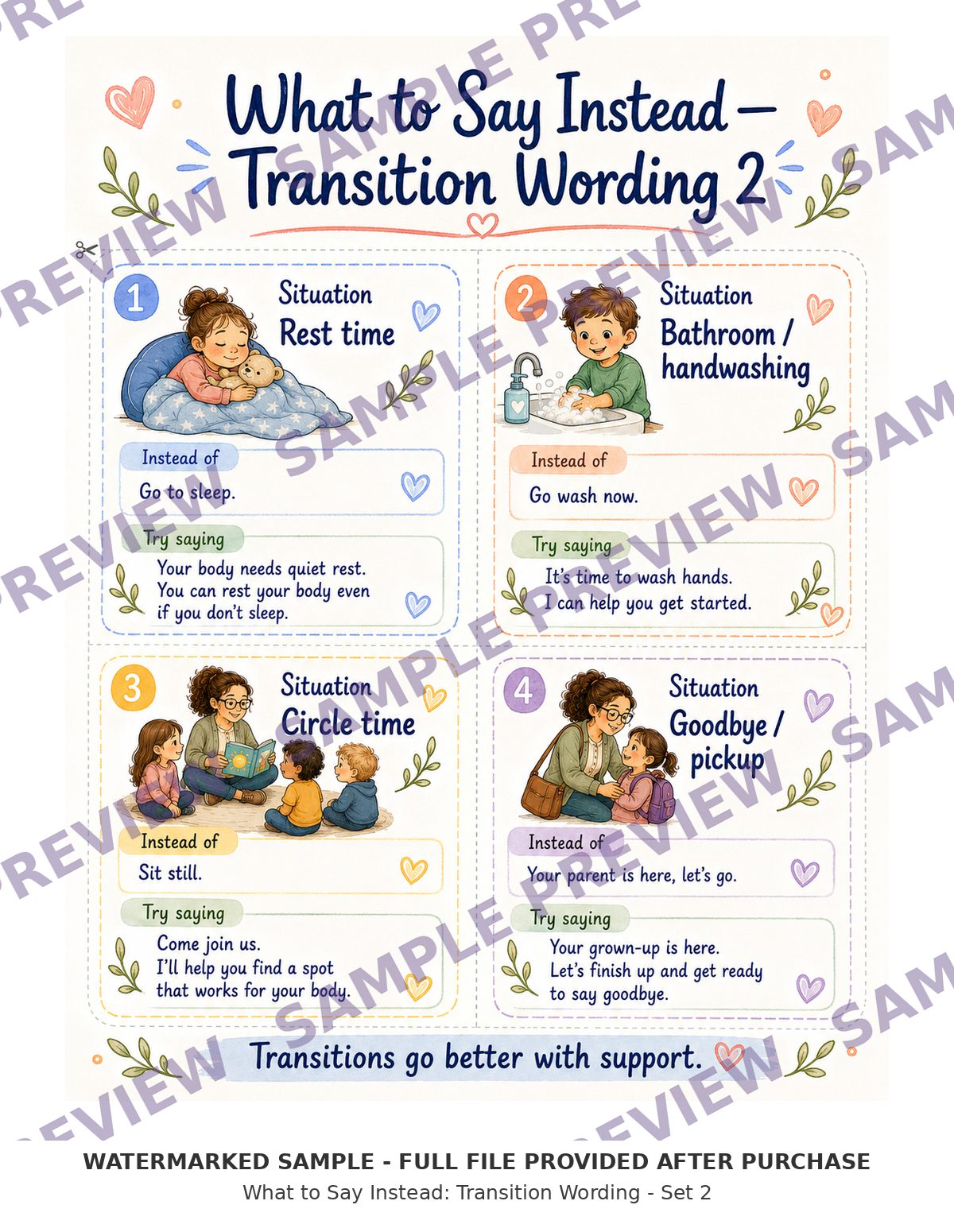 What to Say Instead: Transition Wording - Set 2