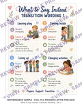 What to Say Instead: Transition Wording - Set 1