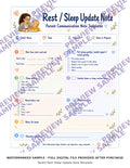 Parent Rest Sleep Update Note Template