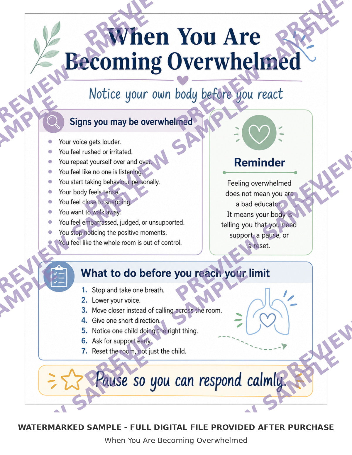 When You Are Becoming Overwhelmed