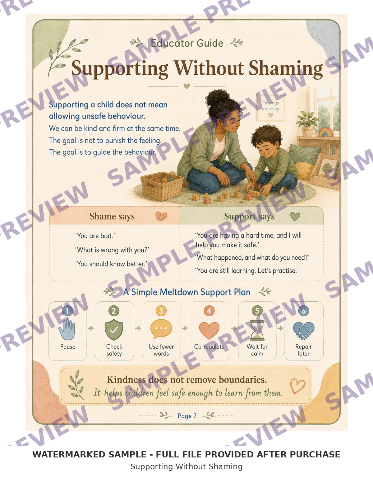 Supporting Without Shaming