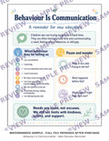 Behaviour Is Communication - New Educator Reminder