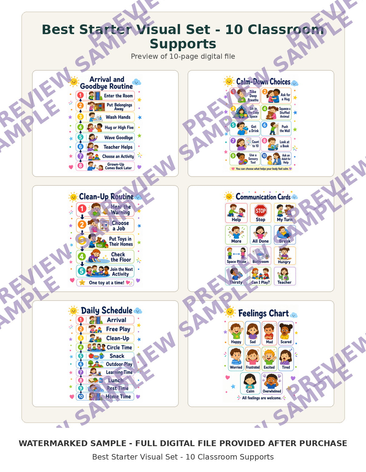 Best Starter Visual Set - 10 Classroom Supports